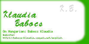 klaudia babocs business card